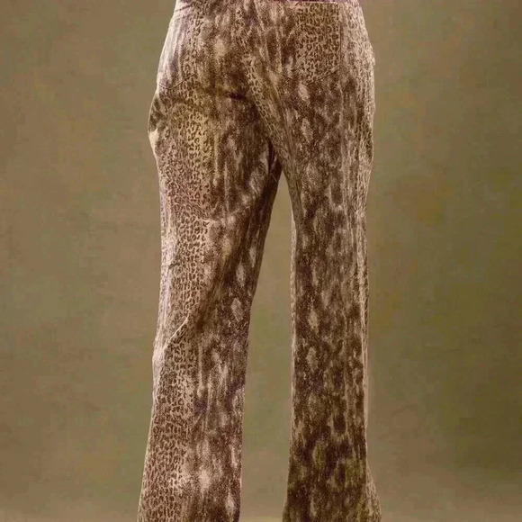 Multicolor Casual Women's Low Rise Snakeskin Denim Trousers - Picture 2 of 5